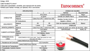 Cable Paralelo 2x0.14mm² 100m - OFC — imagen 2