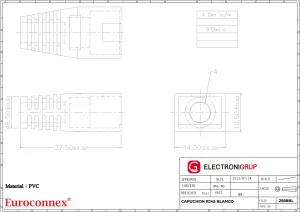 Capuchón protector para conector RJ45 para cable de Ø6mm, Blanco — imagen 2