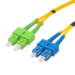 Cable de fibra óptica SC/APC a SC/UPC Monomodo Duplex, 1m — imagen 1