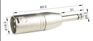 6.4mm Jack Mono a 3p XLR Macho — imagen 2