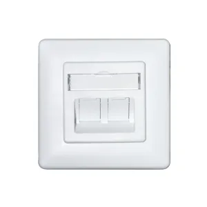 Carátula frontal de 2 keystone para caja de superficie 80x80mm | No incluye caja de superficie — imagen 1