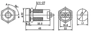 INTERRUPTOR CERRADURA OFF-ON, CON DOS LLAVES, 125V. 4A  (250V. 2A) — imagen 2