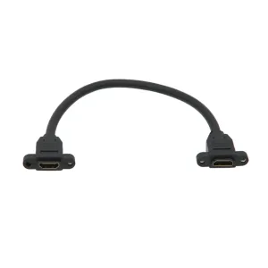 Cable HDMI 2.0 Hembra-Hembra con Patillas y Tornillos para Montaje en Panel, 0.3m — imagen 1