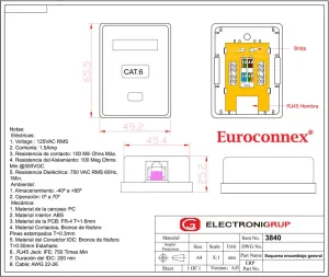 Cat.6 CAJA SUPERFICIE, 1-SALIDA, RJ45, 50U" — imagen 2