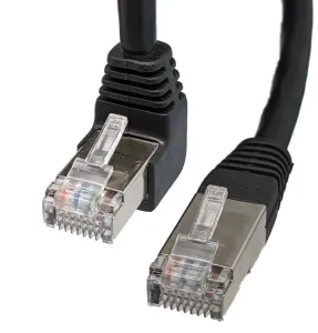 Cat.6 FTP RJ45 Macho-Macho, 2m Acodado, Negro — imagen 1