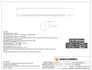 2.5x150mm Natural, Brida Nylon 66 — imagen 2