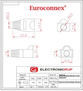 Capuchón protector para conector RJ45 para cable de Ø6mm con burbuja, Verde — imagen 2