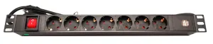 Regleta de 7 Schuko + 2 USB A 19",1.8m, interruptor — imagen 1