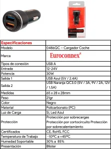 Cargador Dual, Carga Rapida (QC 3.0) — imagen 2