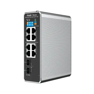 Reyee Switch Industrial PoE Cloud Capa 2 - 8 puertos RJ45+ Gigabit + 2 puertos SFP - 8 PoE+ + 1 Hi-PoE - Montaje en carril DIN — imagen 1