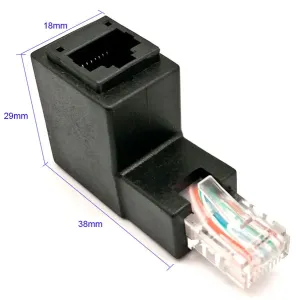 Adaptador RJ45 Macho-Hembra, 90º — imagen 2