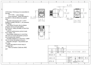 FTP Cat.8 180º Keystone - sin herramientas — imagen 2