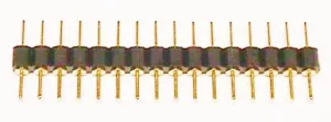 2.54mm, TIRA DE 40 PINS, TORNEADA, DORADA. — imagen 1