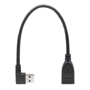Extensor USB-A 3.0, USB-A Macho acodado 90 grados a USB-A Hembra recto, 20cm — imagen 1