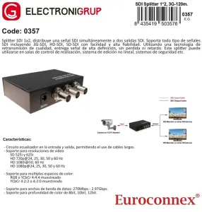 SDI Splitter&Repetidor 1x2 con soporte para HD-SDI/3G SDI, 120m. — imagen 2